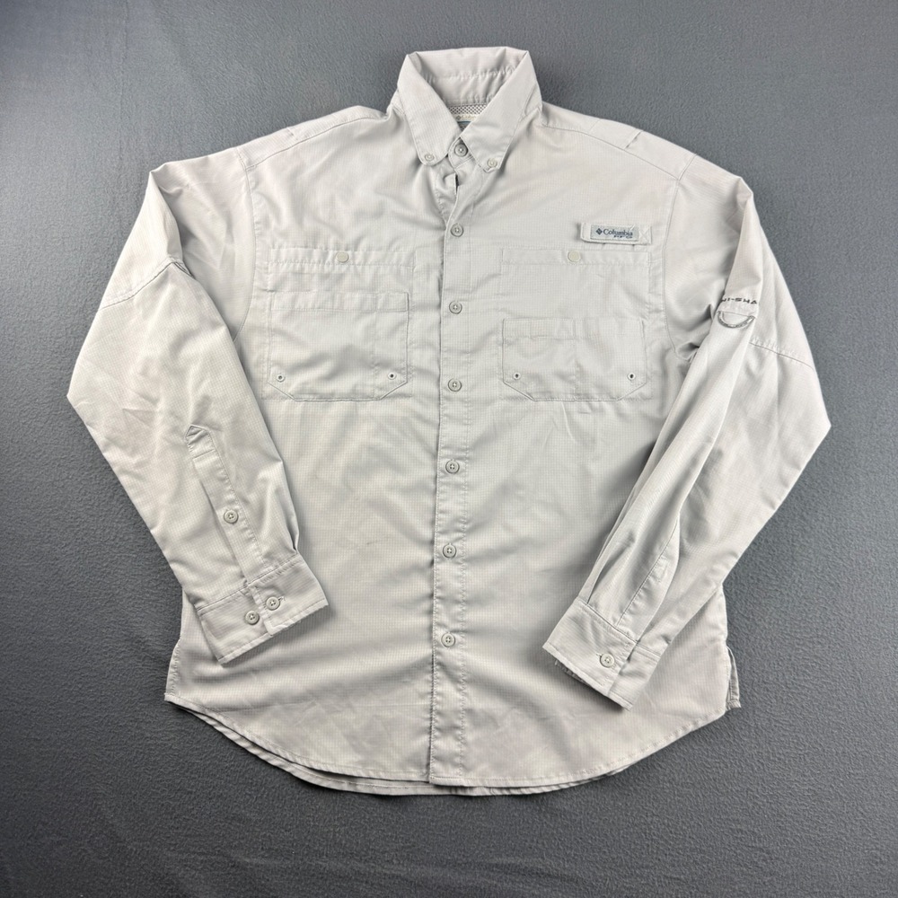 Columbia Shirt Men's S Gray PFG Tamiami II Long Sleeve Fishing Button Up FM7253